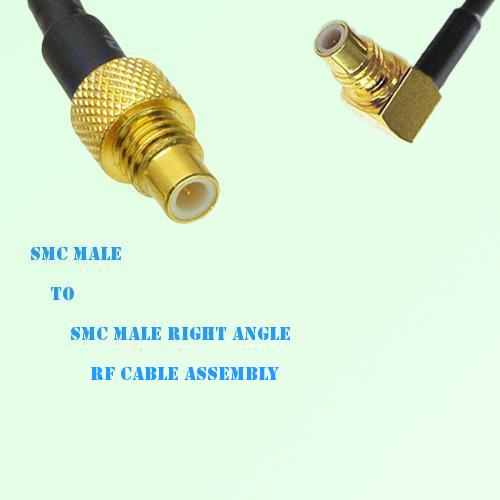 SMC Male to SMC Male Right Angle RF Cable Assembly