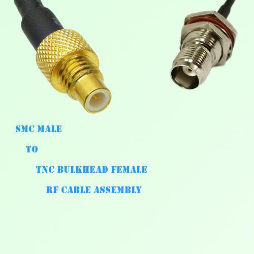SMC Male to TNC Bulkhead Female RF Cable Assembly