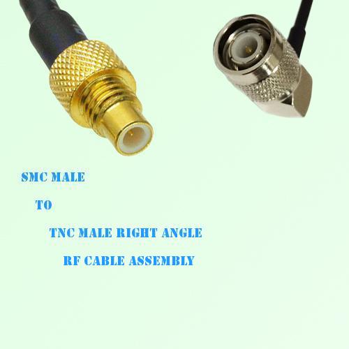 SMC Male to TNC Male Right Angle RF Cable Assembly