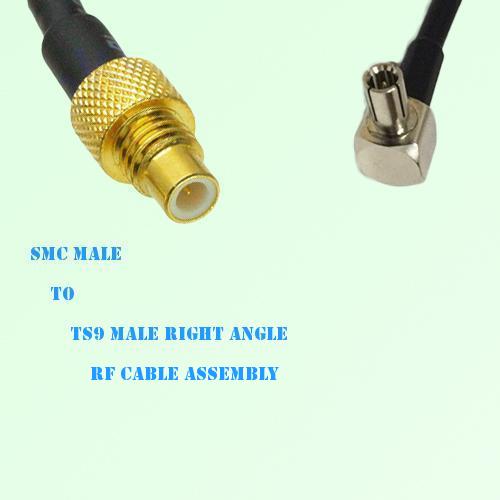 SMC Male to TS9 Male Right Angle RF Cable Assembly