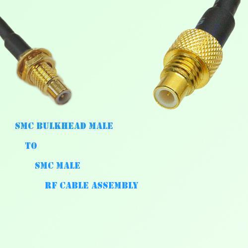 SMC Bulkhead Male to SMC Male RF Cable Assembly