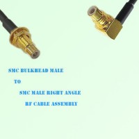 SMC Bulkhead Male to SMC Male Right Angle RF Cable Assembly