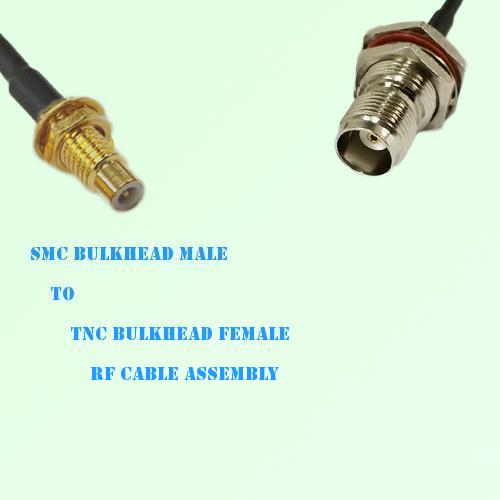 SMC Bulkhead Male to TNC Bulkhead Female RF Cable Assembly
