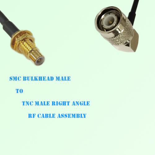 SMC Bulkhead Male to TNC Male Right Angle RF Cable Assembly