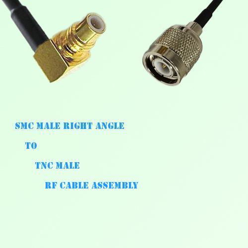 SMC Male Right Angle to TNC Male RF Cable Assembly