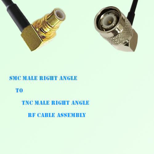 SMC Male Right Angle to TNC Male Right Angle RF Cable Assembly