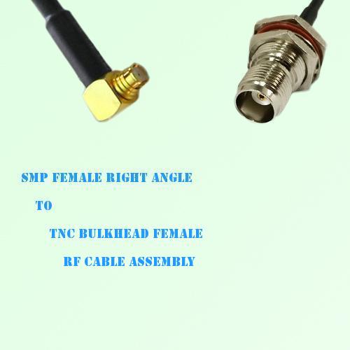 SMP Female Right Angle to TNC Bulkhead Female RF Cable Assembly