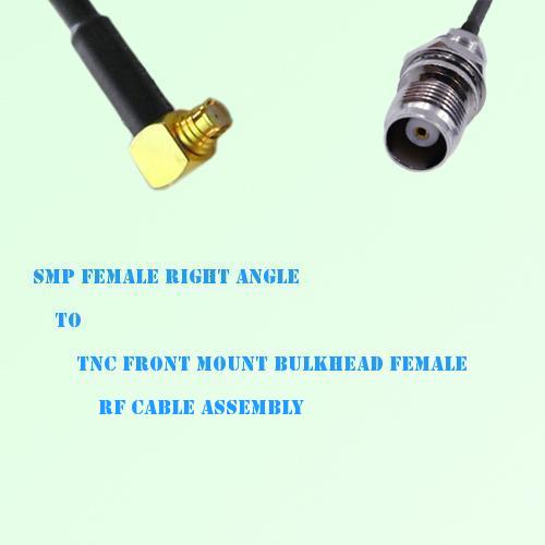 SMP Female R/A to TNC Front Mount Bulkhead Female RF Cable Assembly