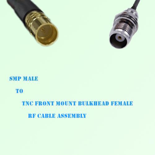 SMP Male to TNC Front Mount Bulkhead Female RF Cable Assembly