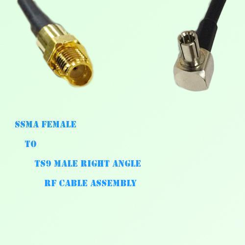 SSMA Female to TS9 Male Right Angle RF Cable Assembly