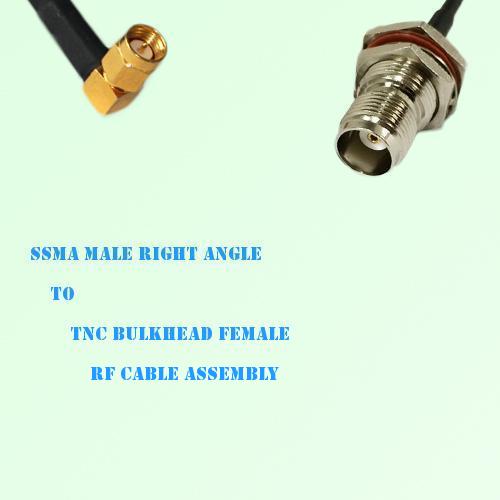 SSMA Male Right Angle to TNC Bulkhead Female RF Cable Assembly