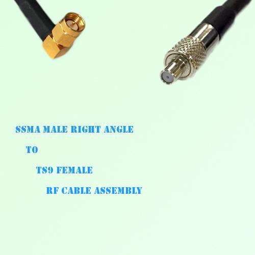 SSMA Male Right Angle to TS9 Female RF Cable Assembly