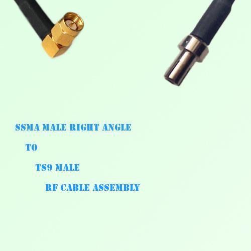 SSMA Male Right Angle to TS9 Male RF Cable Assembly