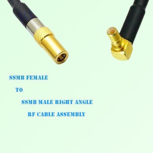 SSMB Female to SSMB Male Right Angle RF Cable Assembly