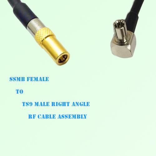 SSMB Female to TS9 Male Right Angle RF Cable Assembly