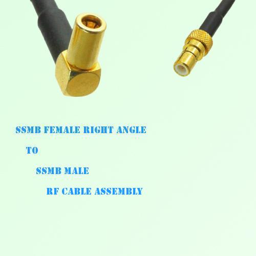 SSMB Female Right Angle to SSMB Male RF Cable Assembly