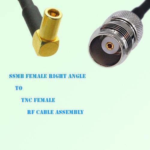 SSMB Female Right Angle to TNC Female RF Cable Assembly