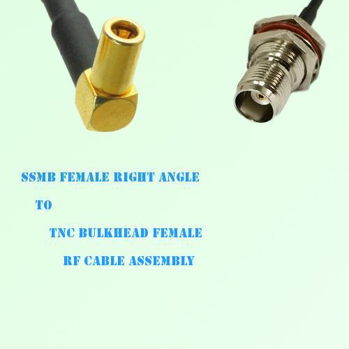 SSMB Female Right Angle to TNC Bulkhead Female RF Cable Assembly