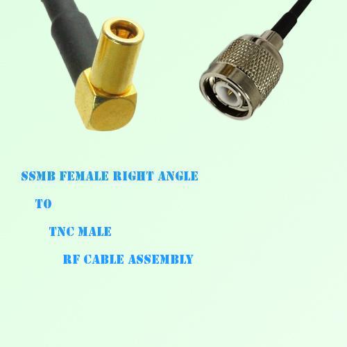 SSMB Female Right Angle to TNC Male RF Cable Assembly