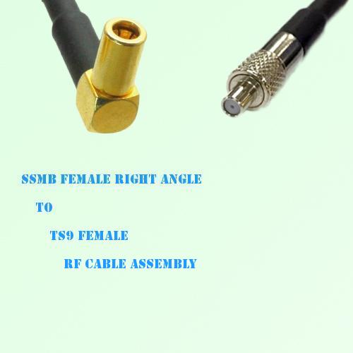 SSMB Female Right Angle to TS9 Female RF Cable Assembly