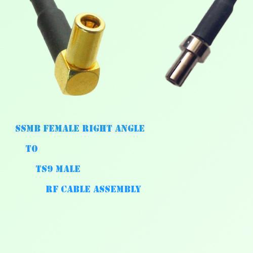 SSMB Female Right Angle to TS9 Male RF Cable Assembly