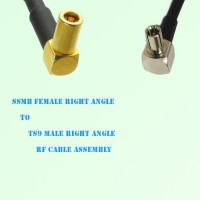 SSMB Female Right Angle to TS9 Male Right Angle RF Cable Assembly