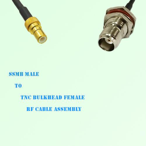 SSMB Male to TNC Bulkhead Female RF Cable Assembly