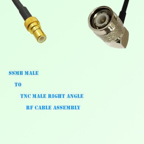 SSMB Male to TNC Male Right Angle RF Cable Assembly