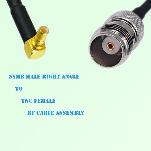 SSMB Male Right Angle to TNC Female RF Cable Assembly