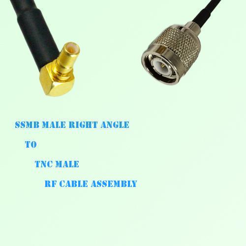SSMB Male Right Angle to TNC Male RF Cable Assembly