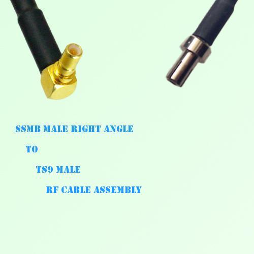 SSMB Male Right Angle to TS9 Male RF Cable Assembly