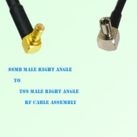 SSMB Male Right Angle to TS9 Male Right Angle RF Cable Assembly