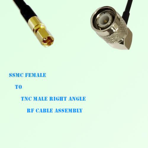 SSMC Female to TNC Male Right Angle RF Cable Assembly