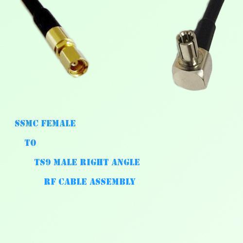 SSMC Female to TS9 Male Right Angle RF Cable Assembly