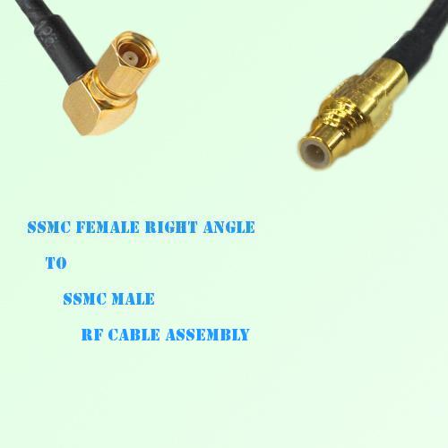 SSMC Female Right Angle to SSMC Male RF Cable Assembly