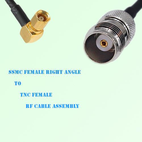 SSMC Female Right Angle to TNC Female RF Cable Assembly