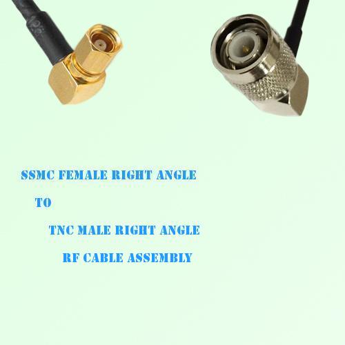 SSMC Female Right Angle to TNC Male Right Angle RF Cable Assembly