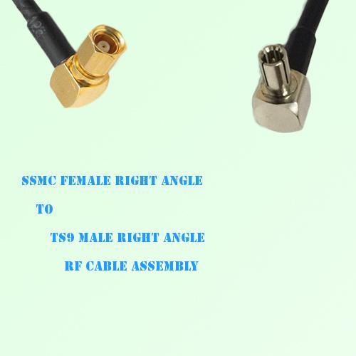 SSMC Female Right Angle to TS9 Male Right Angle RF Cable Assembly