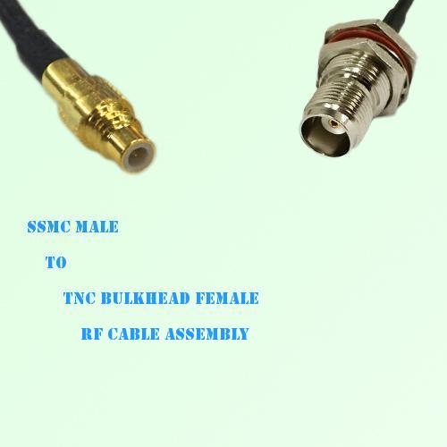 SSMC Male to TNC Bulkhead Female RF Cable Assembly