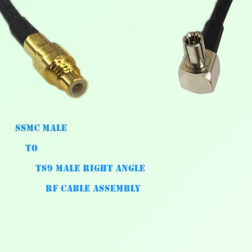 SSMC Male to TS9 Male Right Angle RF Cable Assembly