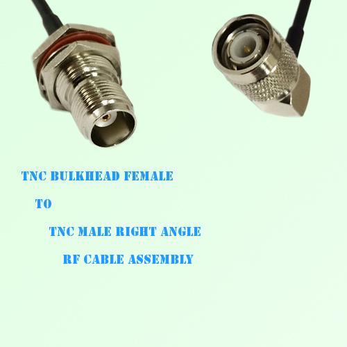 TNC Bulkhead Female to TNC Male Right Angle RF Cable Assembly