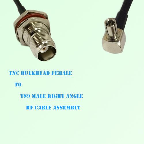 TNC Bulkhead Female to TS9 Male Right Angle RF Cable Assembly
