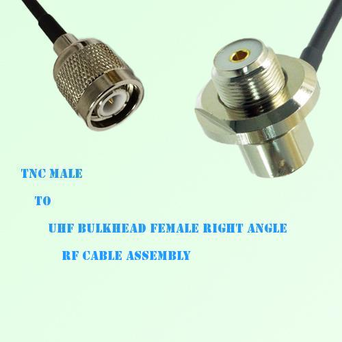 TNC Male to UHF Bulkhead Female Right Angle RF Cable Assembly