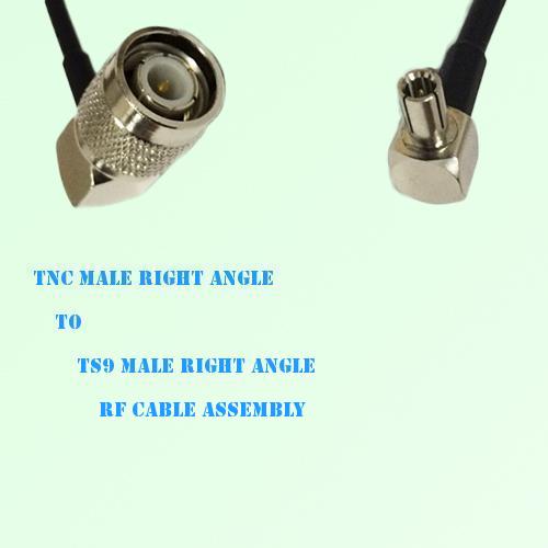 TNC Male Right Angle to TS9 Male Right Angle RF Cable Assembly