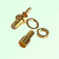 Microdot 10-32 UNF Bulkhead Female Crimp Connector Microdot 10-32 UNF Bulkhead Female Crimp Connector