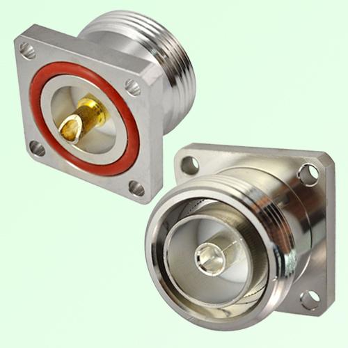 7/16 DIN Female 4 Hole Panel Mount Solder Cup Connector 7/16 DIN Female 4 Hole Panel Mount Solder Cup Connector