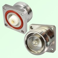 7/16 DIN Female 4 Hole Panel Mount Solder Post Connector