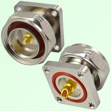 7/16 DIN Male 4 Hole Panel Mount Solder Cup Connector