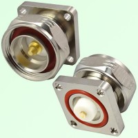 7/16 DIN Male 4 Hole Panel Mount Solder Post Connector