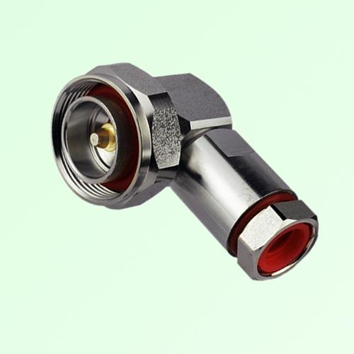 7/16 DIN Male R/A Clamp Connector 1/2" Corrugated Superflexible 7/16 DIN Male R/A Clamp Connector 1/2" Corrugated Superflexible